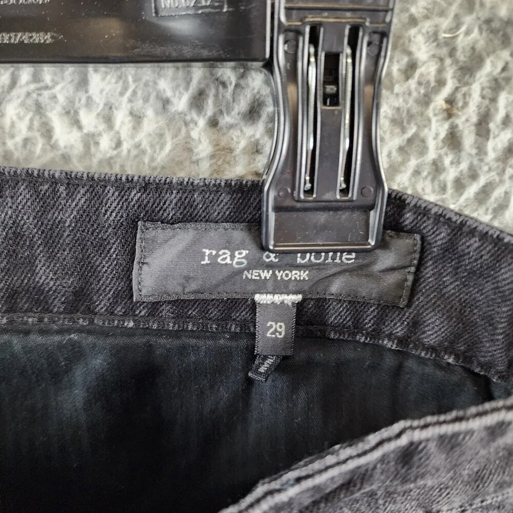 Rag & Bone Fit 4 Denim Cargo Pants Men's 29 Black Pockets Button Zip Closure - Picture 12 of 15